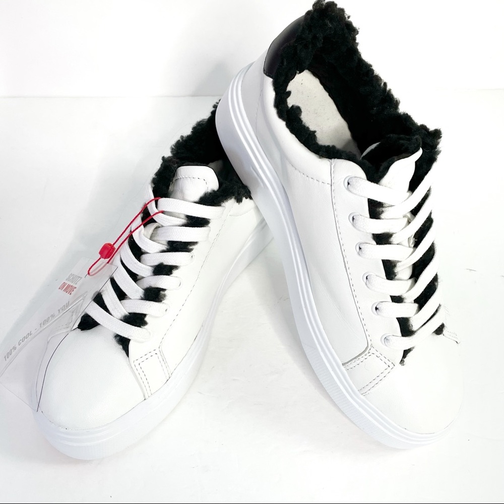 Schutz Kristin White Leather Sneakers Size 7 New